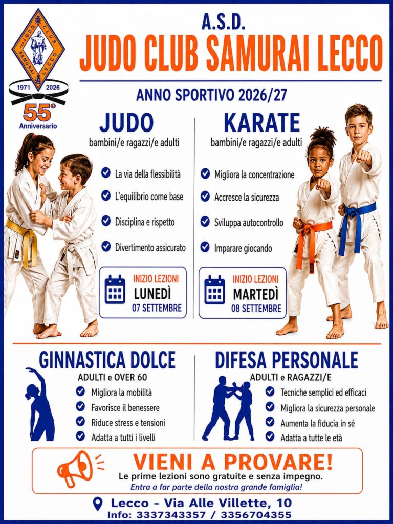Anno Sportivo 2026 2027 - A.S.D. Judo Club Samurai Lecco
